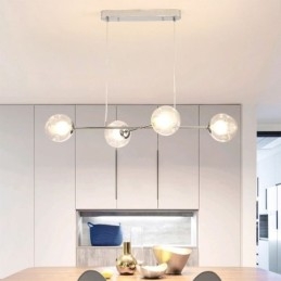 Glass Hanging Light European Magic Bean Pendant Light 4 Lights