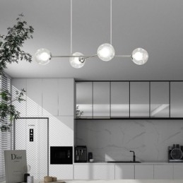Glass Hanging Light European Magic Bean Pendant Light 4 Lights