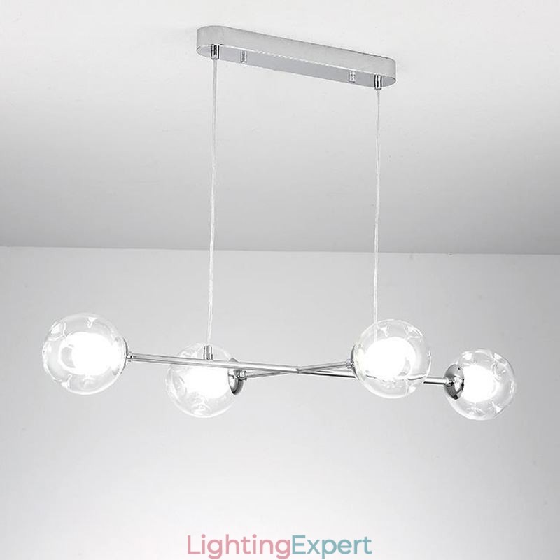 Glass Hanging Light European Magic Bean Pendant Light 4 Lights