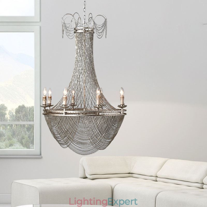 Aluminum Chain Pendant Light Creative Light Luxury Tassel Decorative Light Gold Silver