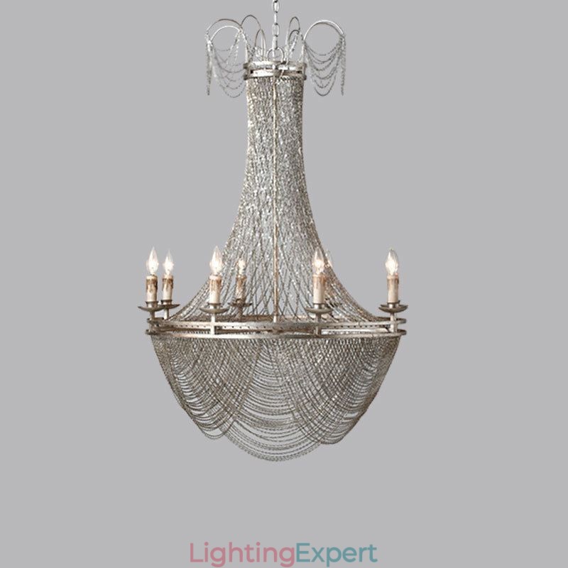 Aluminum Chain Pendant Light Creative Light Luxury Tassel Decorative Light Gold Silver