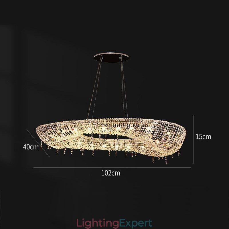 Crystal Pendant Light Modern Luxury Oval Ceiling Light