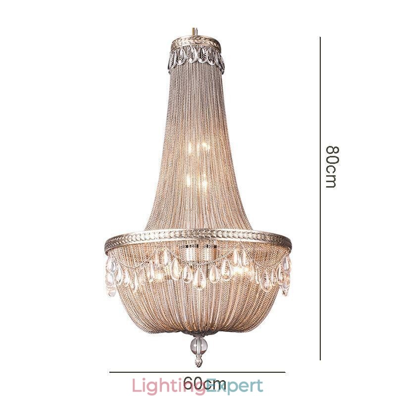 Tassel Pendant Light Retro American Duplex Aluminum Chain Ceiling Light