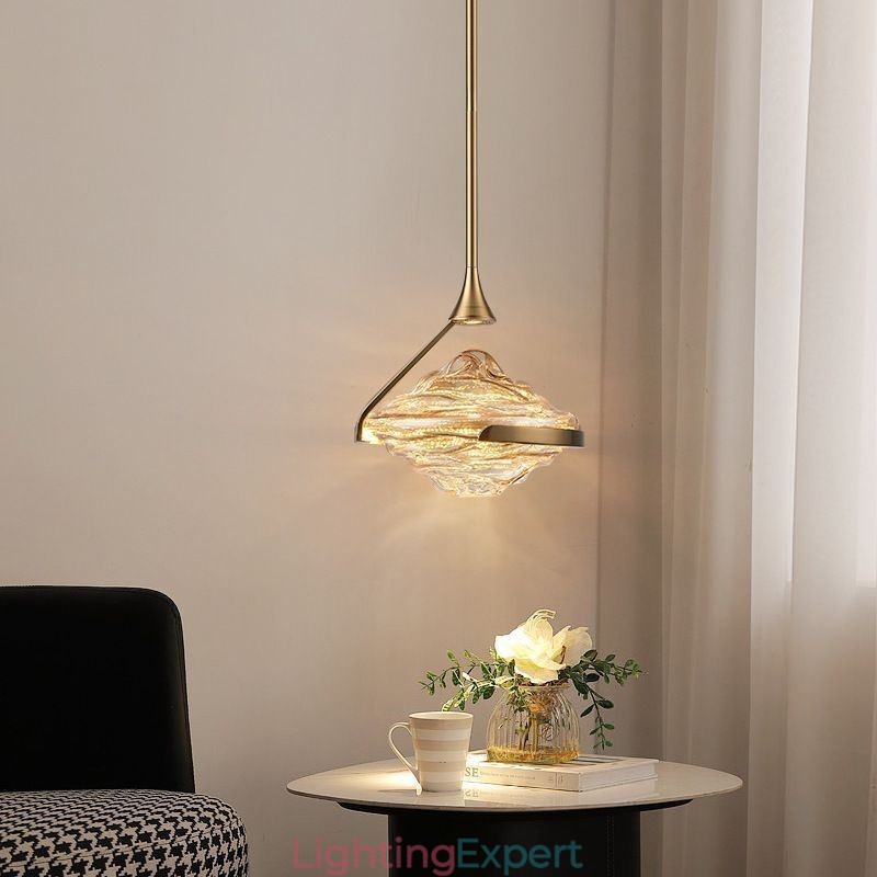 Pendant Light Modern Minimalist Wrought Iron Lava Glass Ceiling Light