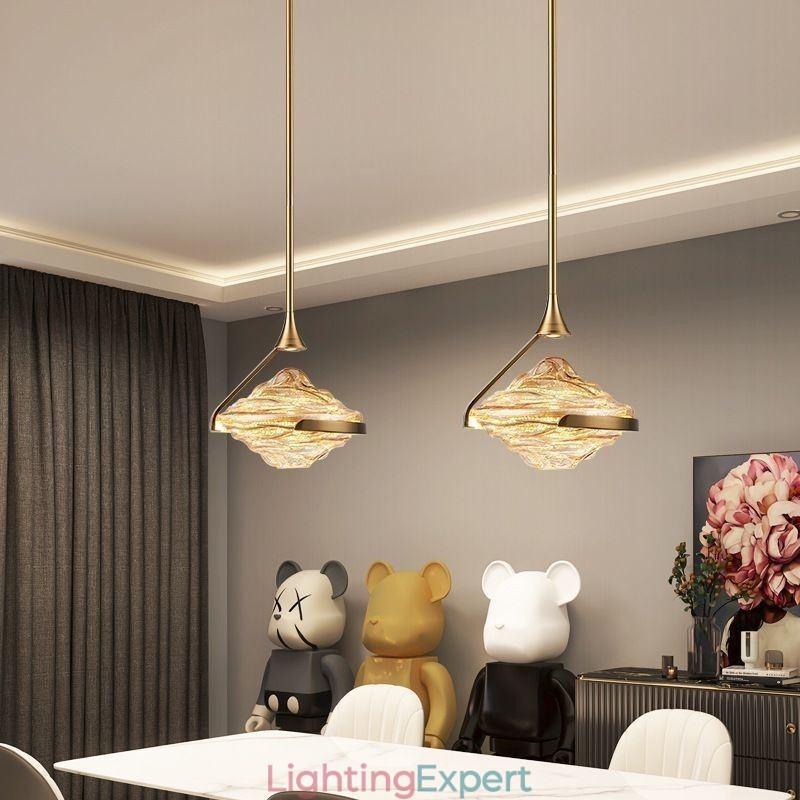 Pendant Light Modern Minimalist Wrought Iron Lava Glass Ceiling Light