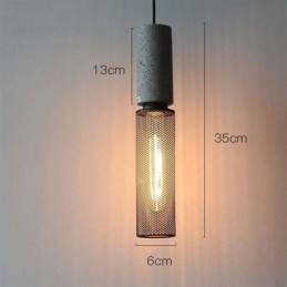 Black Pendant Light Cement Grid Light Country Retro Ceiling Light