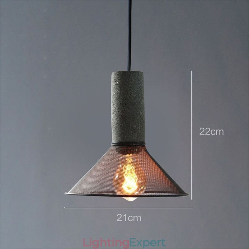 Black Pendant Light Cement Grid Light Country Retro Ceiling Light