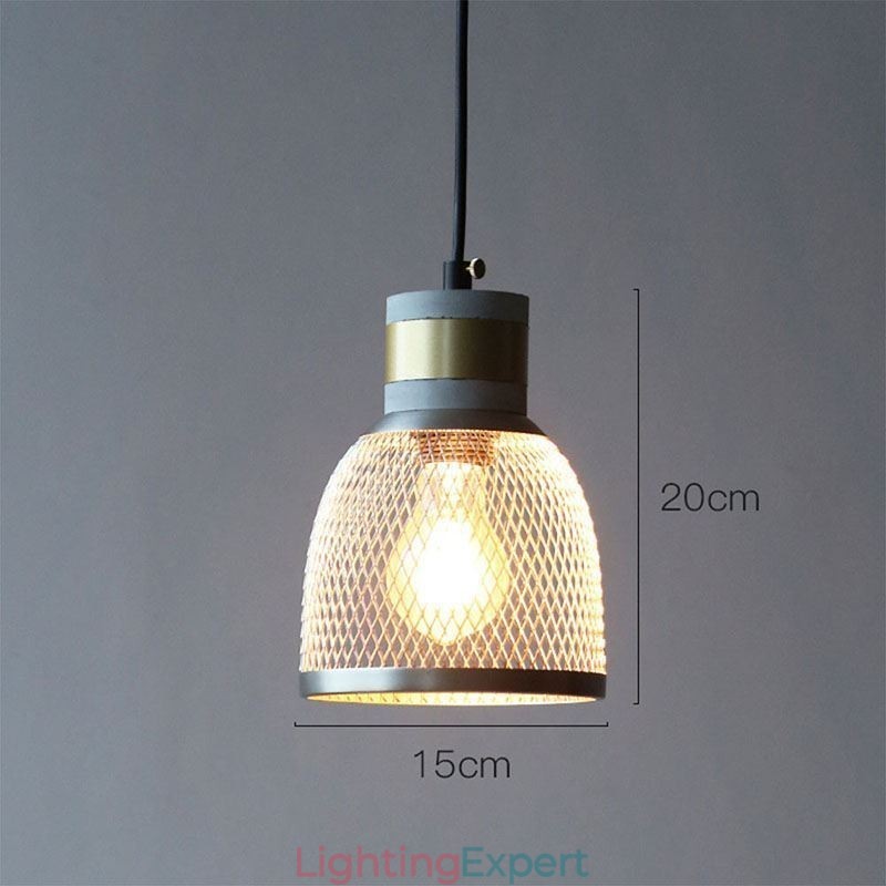 Black Pendant Light Cement Grid Light Country Retro Ceiling Light