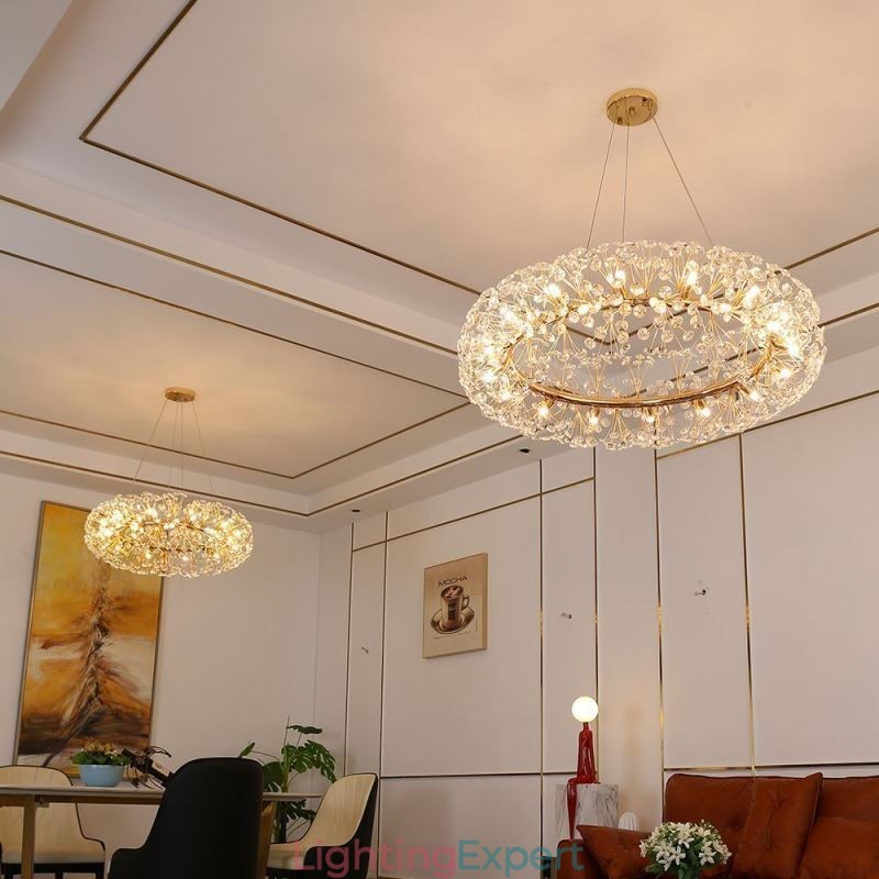 Pendant Light Modern Minimalist Wrought Iron Circular Sun Flower Ceiling Light