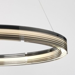 Glass Ceiling Light 60+80CM Circle Decoration Double Circle Pendant Light Trichromatic Dimming