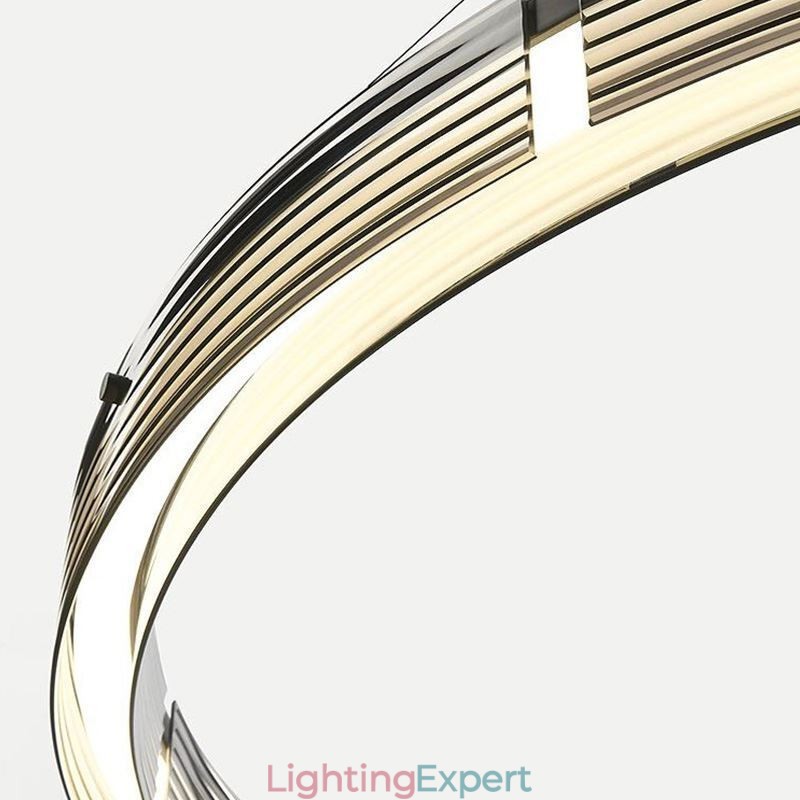 Glass Ceiling Light 60+80CM Circle Decoration Double Circle Pendant Light Trichromatic Dimming