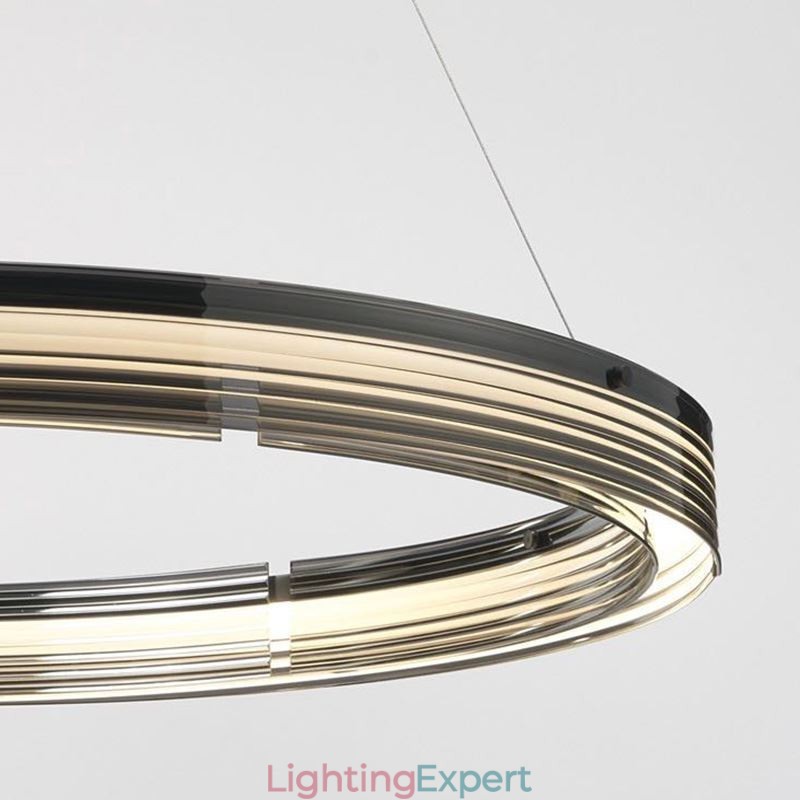 Pendant Light 60 80CM Circle Glass Ceiling Lamps Trichromatic Dimming