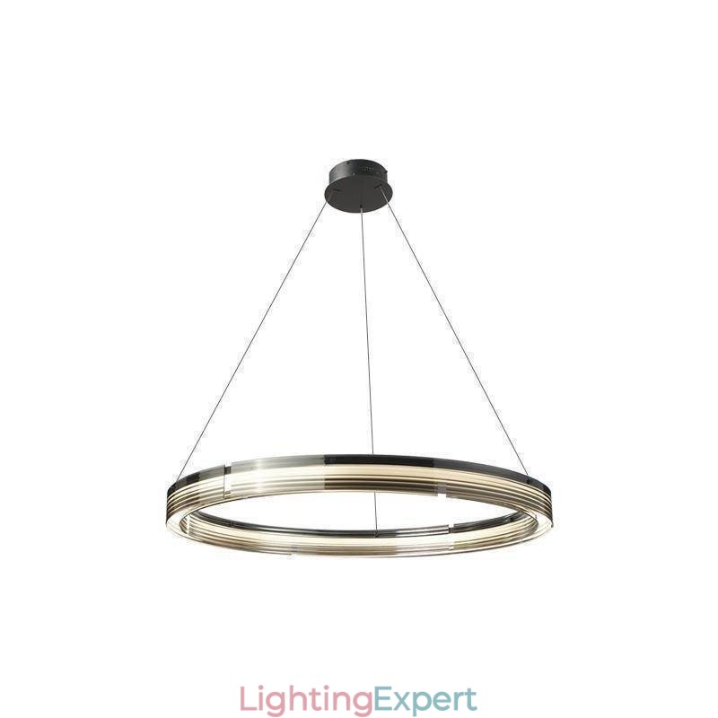 Pendant Light 60 80CM Circle Glass Ceiling Lamps Trichromatic Dimming