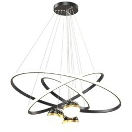 Simple Pendant Light Wrought Iron Silicone Three Circle Ring Ceiling Light