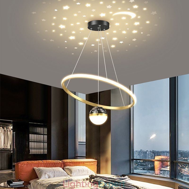 Pendant Light Modern Simple Wrought Iron Silicone Single Ring Ceiling Light
