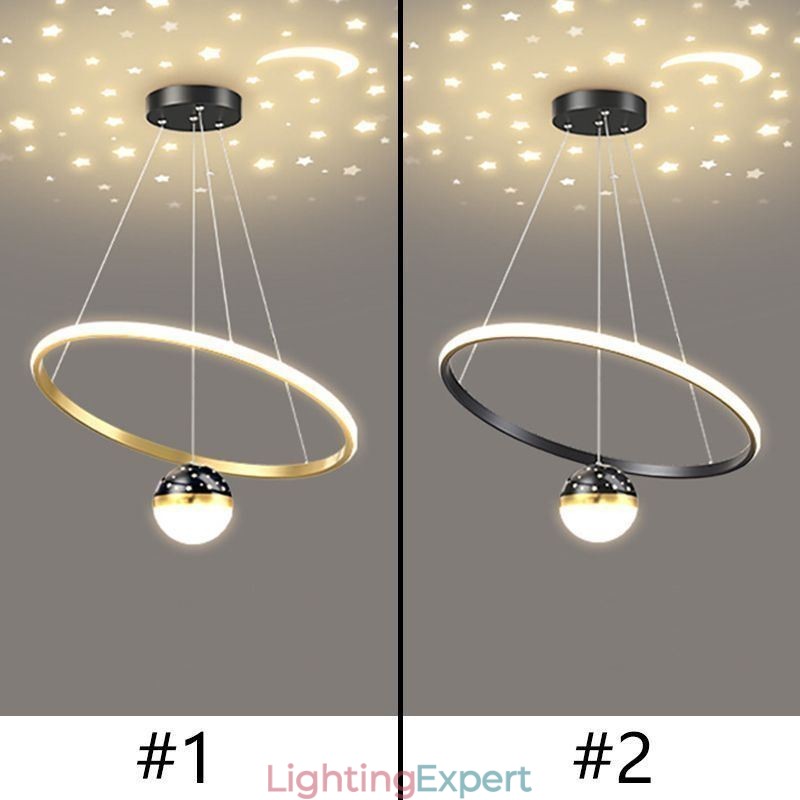 Pendant Light Modern Simple Wrought Iron Silicone Single Ring Ceiling Light