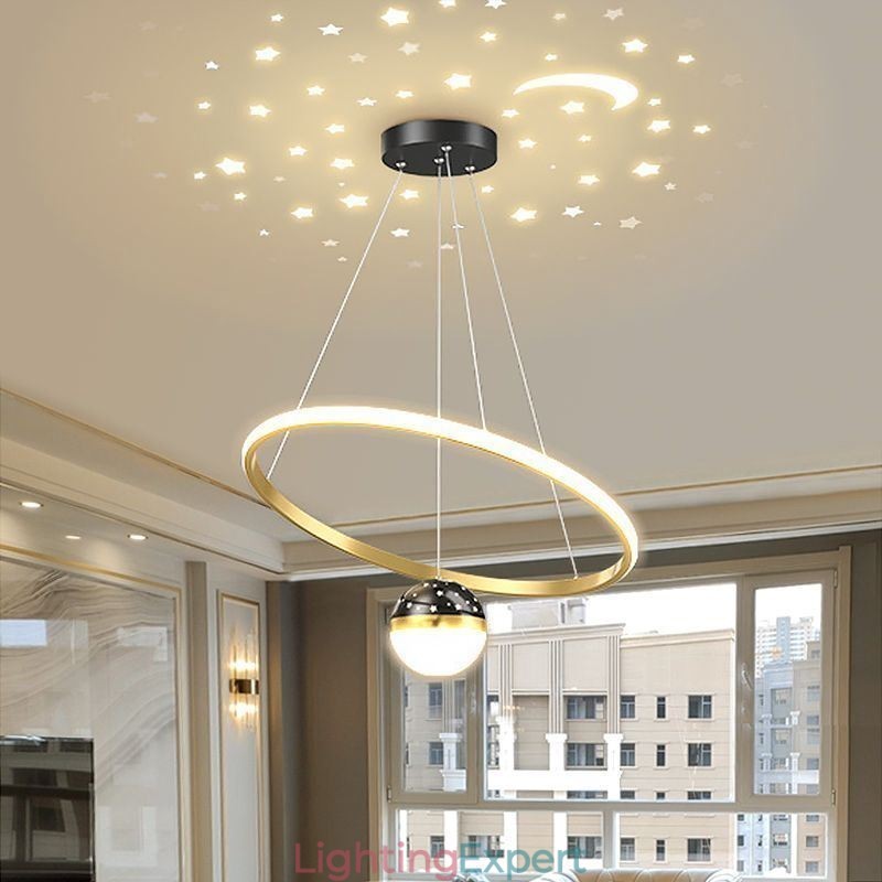 Pendant Light Modern Simple Wrought Iron Silicone Single Ring Ceiling Light