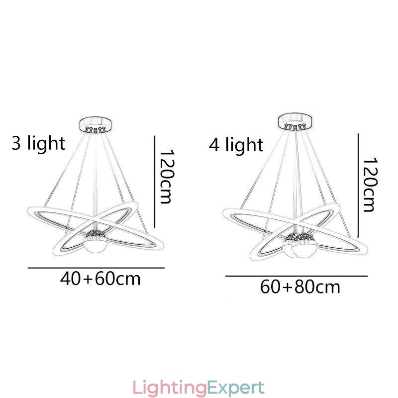 Pendant Light Wrought Iron Acrylic Starry Sky Ring Ceiling Light