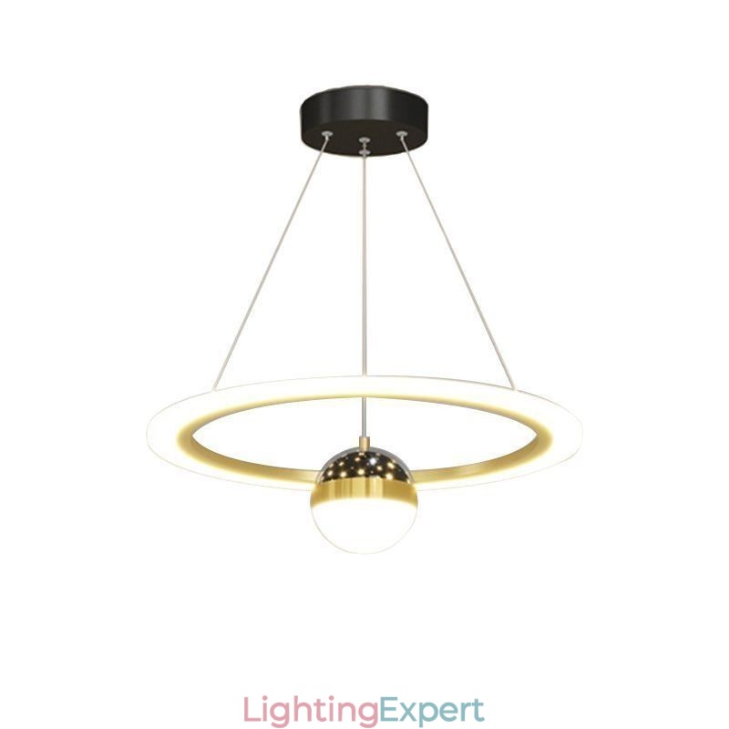 Pendant Light Minimalist Wrought Iron Acrylic Star Ring Ceiling Light