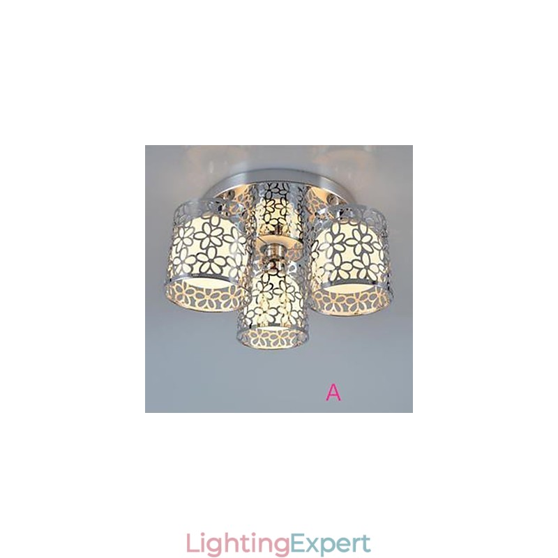 Three Light Ceiling Glass Dome Light Flush Mount