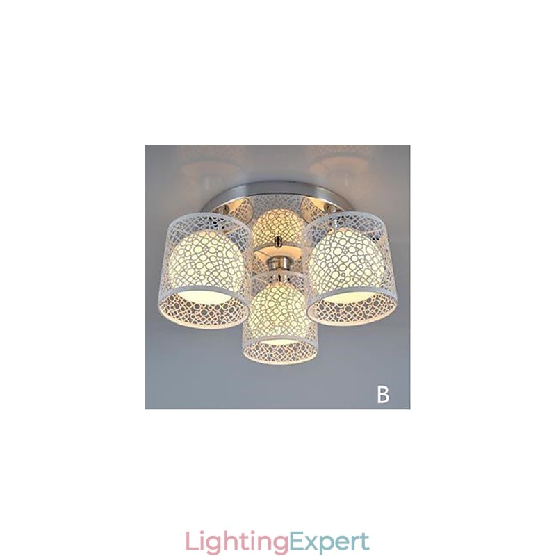 Three Light Ceiling Glass Dome Light Flush Mount
