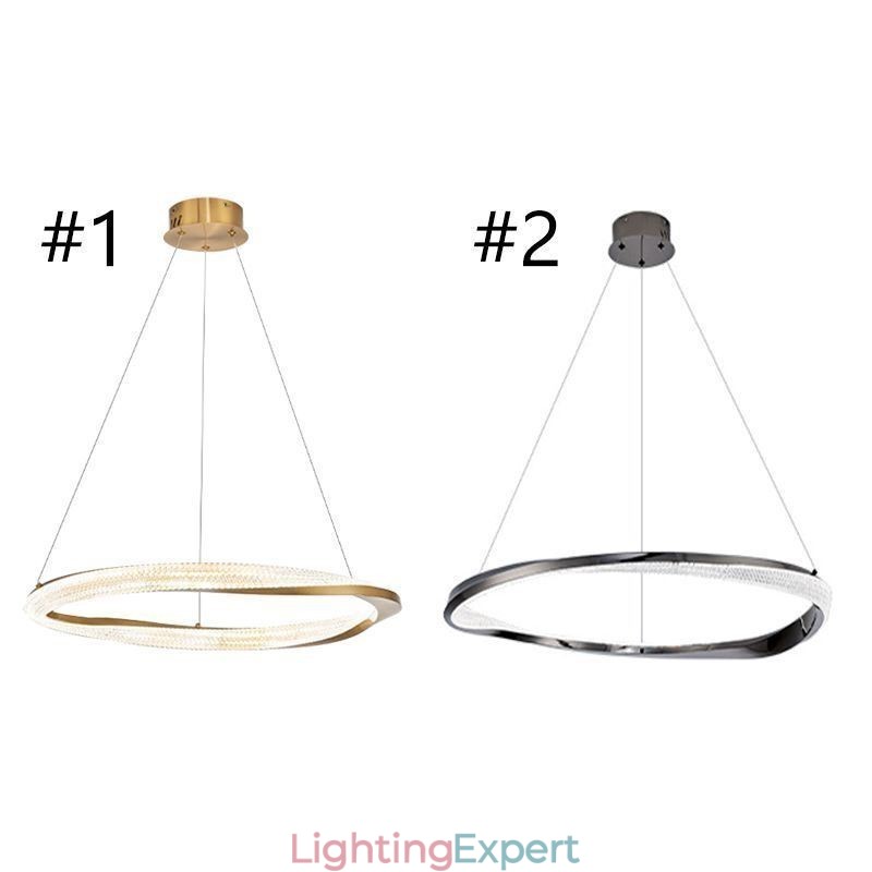 Pendant Light Wrought Iron Acrylic Ring Single Circle Ceiling Light