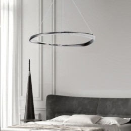 Pendant Light Wrought Iron Acrylic Ring Single Circle Ceiling Light