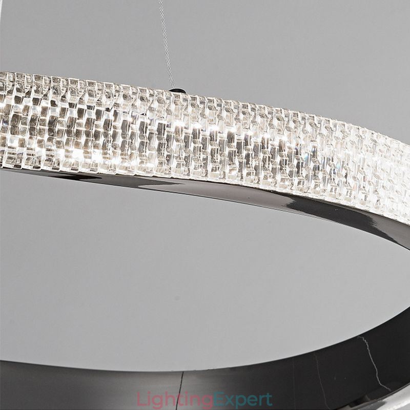 Pendant Light Wrought Iron Acrylic Ring Single Circle Ceiling Light