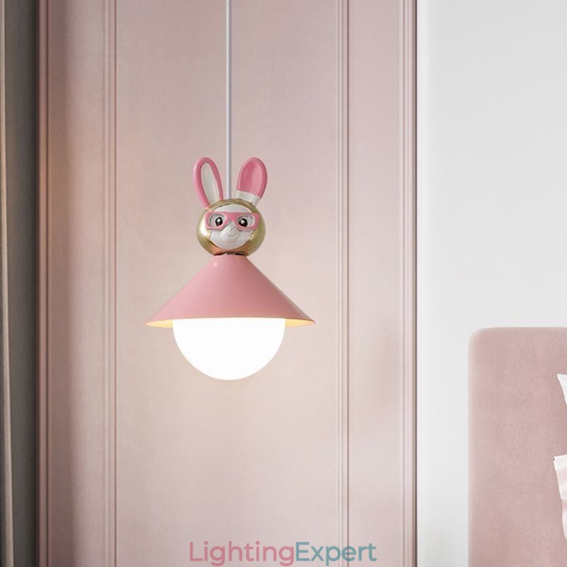 Pendant Light Modern Minimalist G9 Wrought Iron Rabbit Calf Resin Ceiling Light