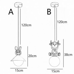 Pendant Light Modern Minimalist G9 Wrought Iron Rabbit Calf Resin Ceiling Light