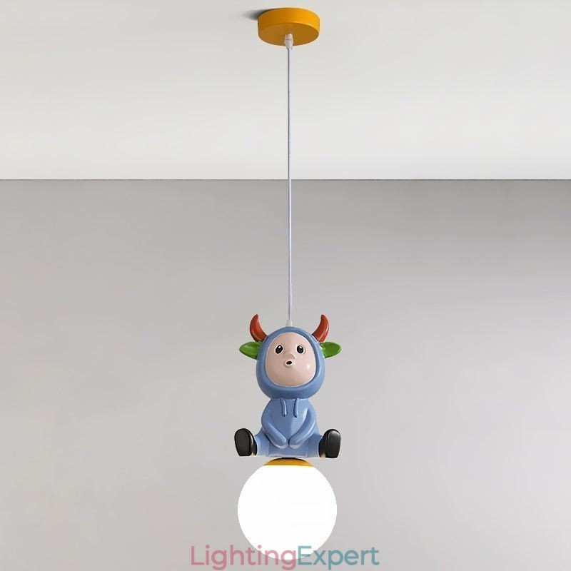 Pendant Light Modern Minimalist G9 Wrought Iron Rabbit Calf Resin Ceiling Light