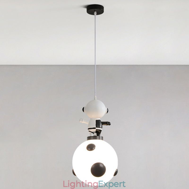 Minimalist Pendant Light Wrought Iron Moon Landing Small Ceiling Light