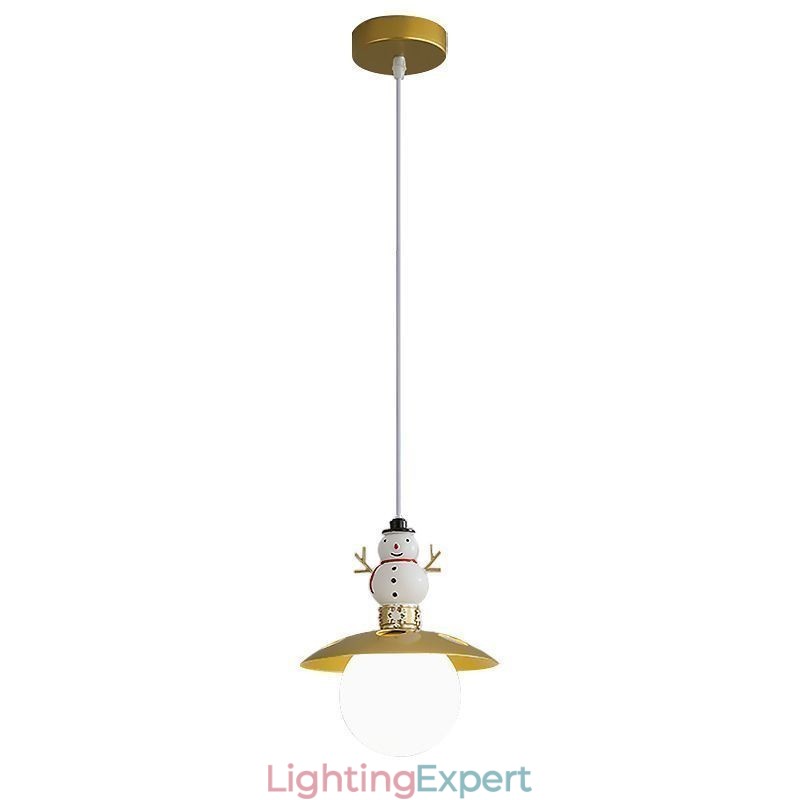 Modern Pendant Light Simple G9 Wrought Iron Resin Snowman Ceiling Light