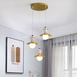 Modern Pendant Light Simple G9 Wrought Iron Resin Snowman Ceiling Light