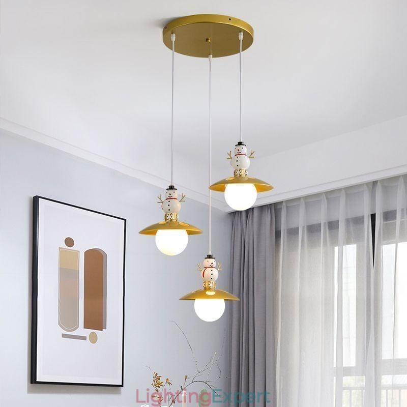 Modern Pendant Light Simple G9 Wrought Iron Resin Snowman Ceiling Light