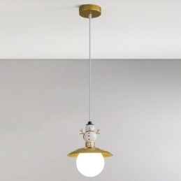 Modern Pendant Light Simple G9 Wrought Iron Resin Snowman Ceiling Light