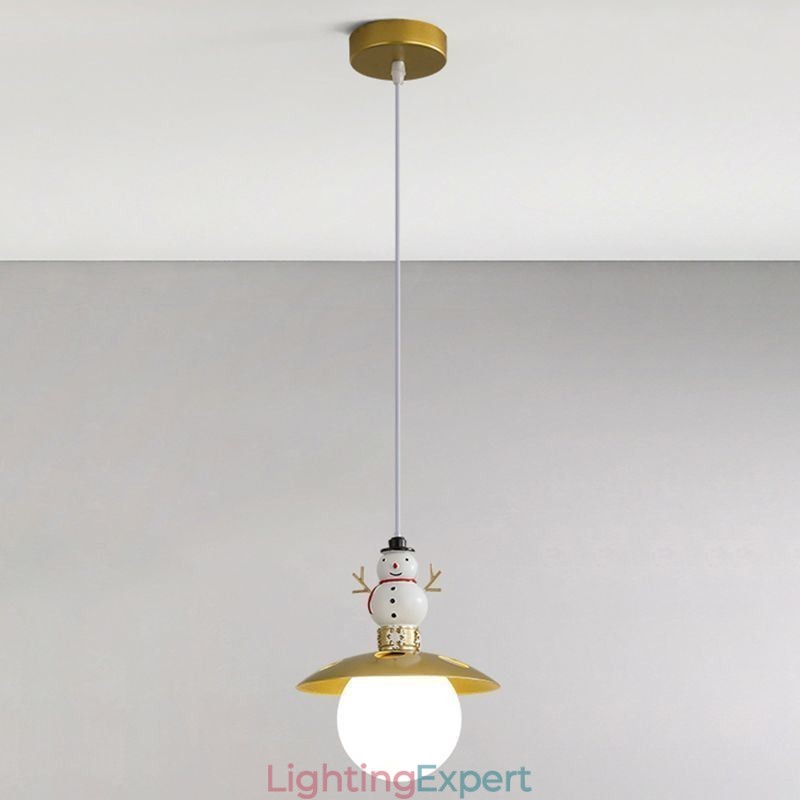 Modern Pendant Light Simple G9 Wrought Iron Resin Snowman Ceiling Light
