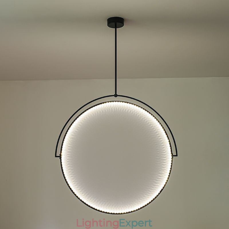 Nordic Pendant Light Creative Wrought Iron Ring Ceiling Light