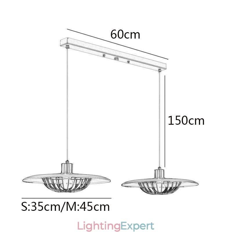 Nordic Pendant Light Creative Wrought Iron Disc Ceiling Light