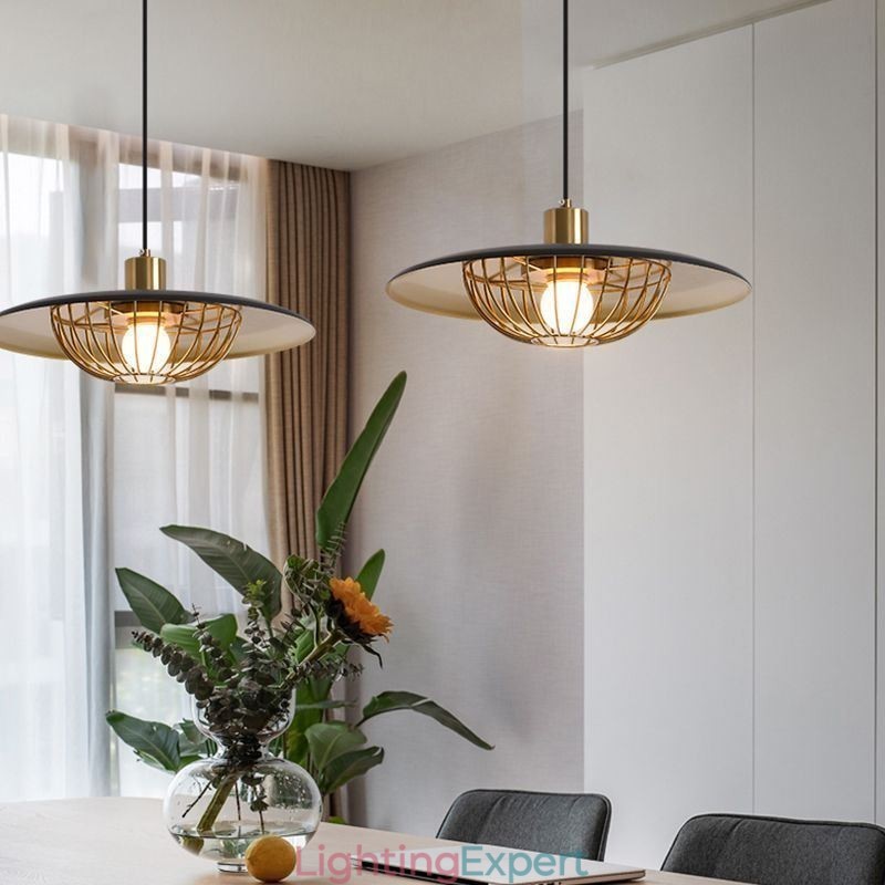 Nordic Pendant Light Creative Wrought Iron Disc Ceiling Light