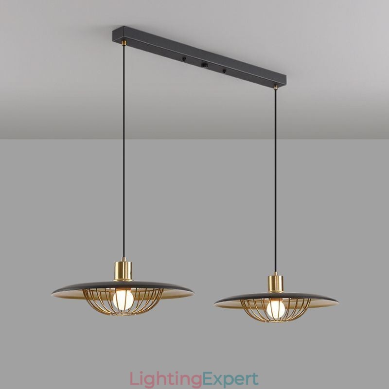 Nordic Pendant Light Creative Wrought Iron Disc Ceiling Light
