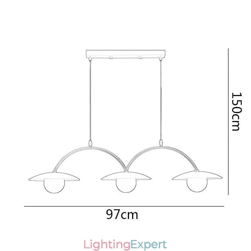 Nordic Pendant Light Creative G9 Wrought Iron Wave Ceiling Light
