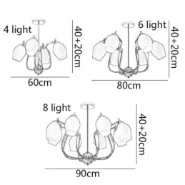 Nordic Pendant Light Creative Wrought Iron Copper Natural Color Stamen Ceiling Light