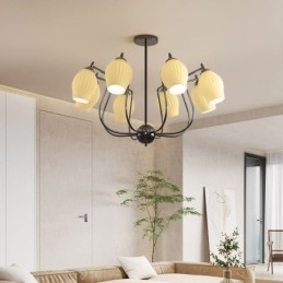 Nordic Pendant Light Creative Wrought Iron Gun Black Stamen Ceiling Light