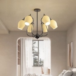 Nordic Pendant Light Creative Wrought Iron Gun Black Stamen Ceiling Light