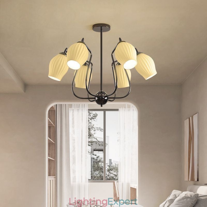 Nordic Pendant Light Creative Wrought Iron Gun Black Stamen Ceiling Light