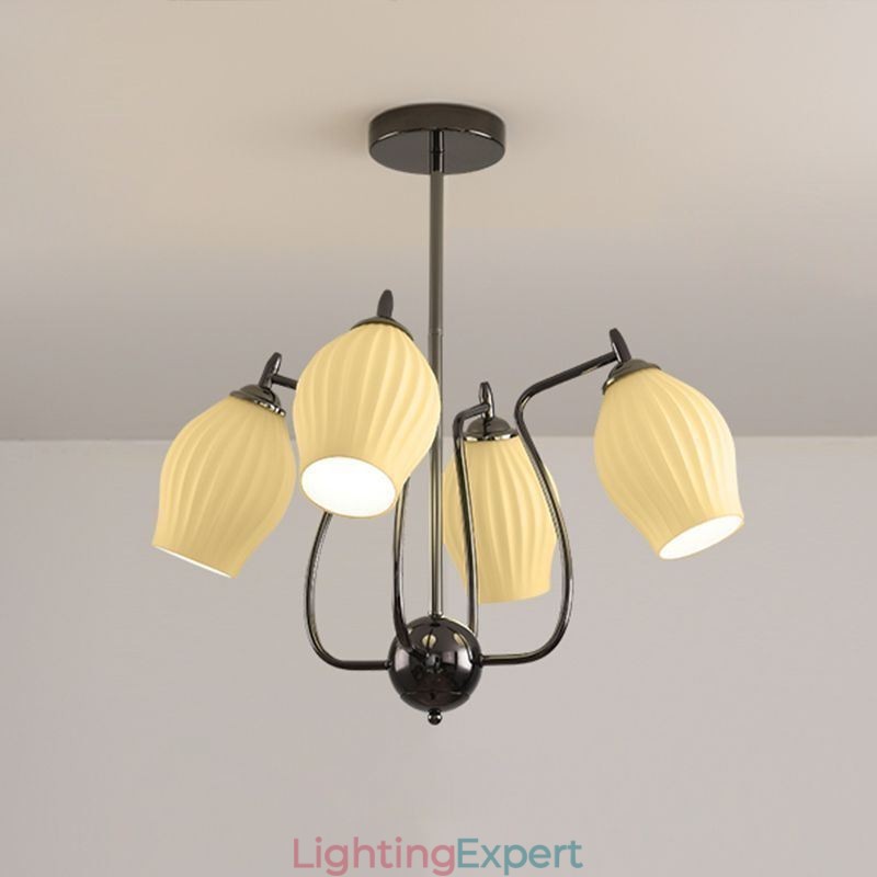 Nordic Pendant Light Creative Wrought Iron Gun Black Stamen Ceiling Light