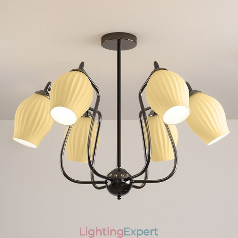 Nordic Pendant Light Creative Wrought Iron Gun Black Stamen Ceiling Light