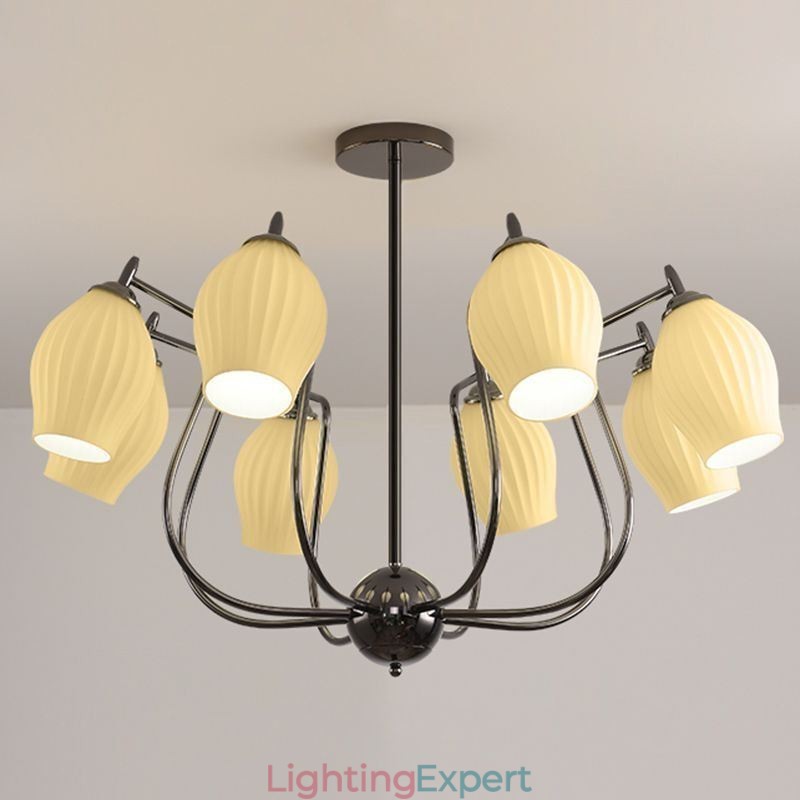 Nordic Pendant Light Creative Wrought Iron Gun Black Stamen Ceiling Light