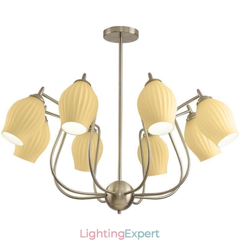 Nordic Pendant Light Creative Wrought Iron Sand Nickel Flower Stamen Ceiling Light